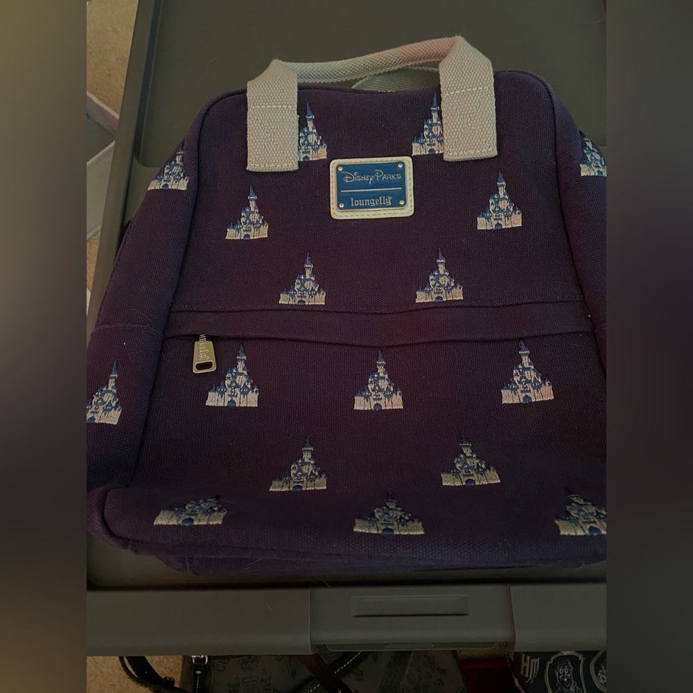 EUC Walt Disney World Cinderella Castle Loungefly Canvas Backpack